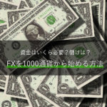 FXを1000通貨から始めるのに資金はいくら必要?儲けは?