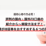 超初心者の方必見！評判の国内・国外FX口座の紹介から〜開設方法まで！僕がIB証券をおすすめする６つの理由